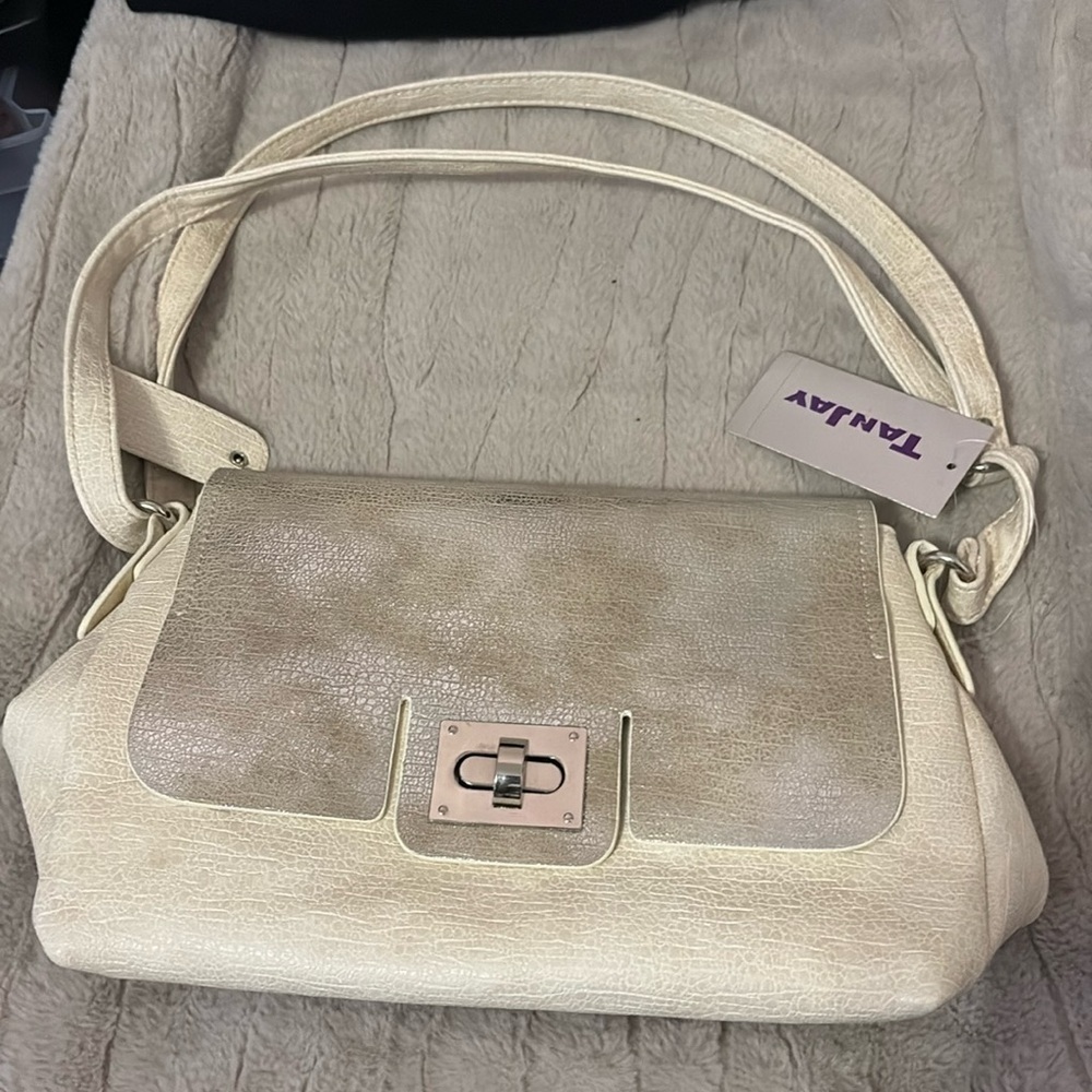 Tanjay off white and silver shoulder bag
